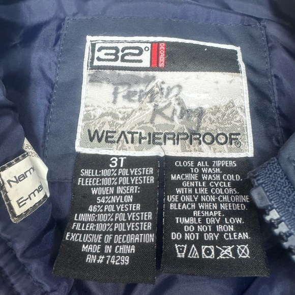 32 Degrees Weatherproof Blue Snow Bibs - Boys 3T - Picture 4 of 7